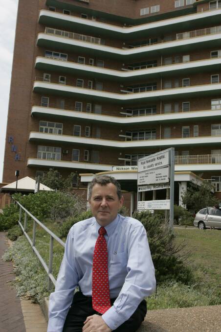 Better times - Dr Ross Kerridge outside the then Royal Newcastle Hospital in 2006. Picture by Anita Jones 