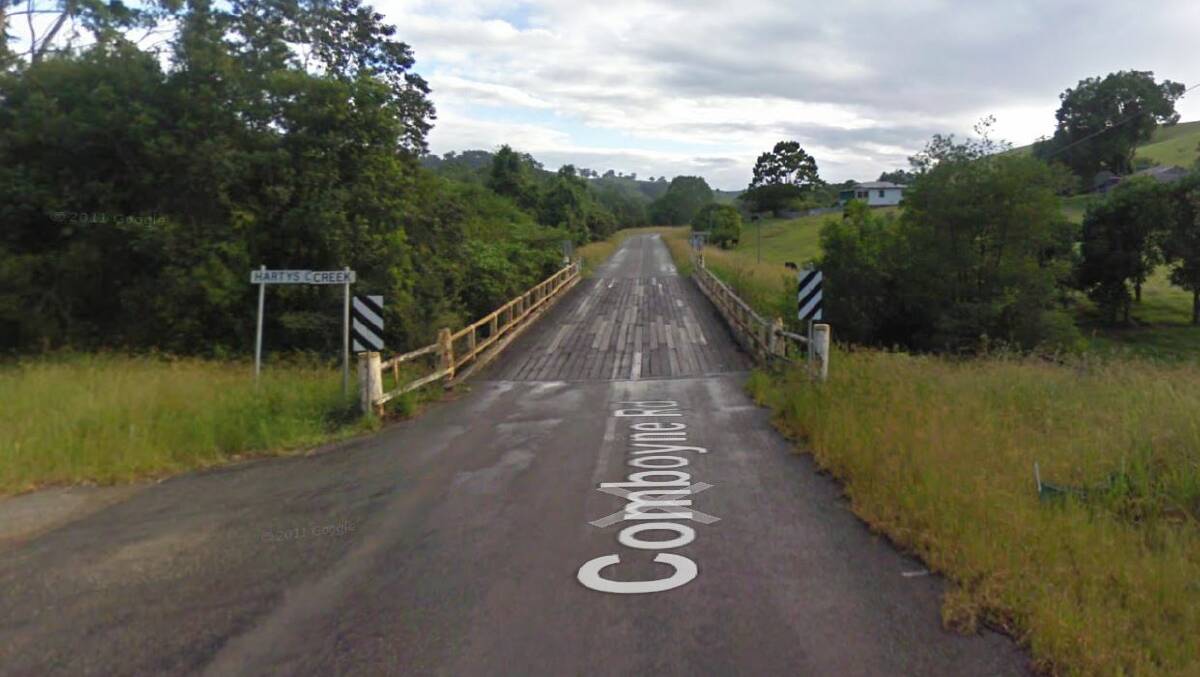 On the list: Hartys Creek on Comboyne Road is one of three local bridges possibly up for funding. Pic: Google maps