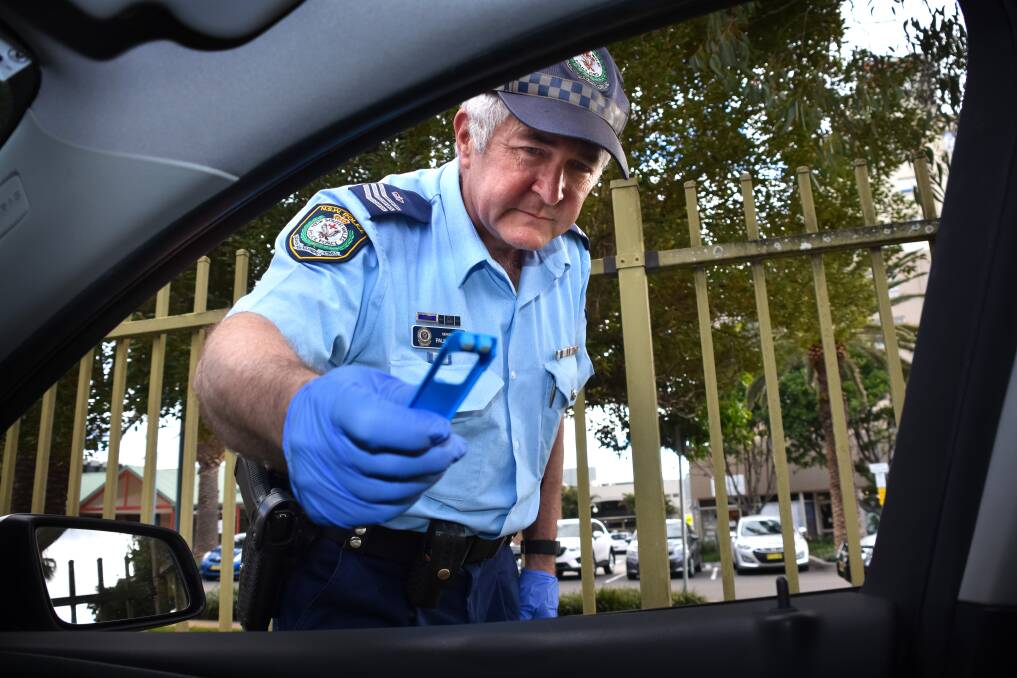 Testing times: Sgt Paul Dilley says he is not surprised with the latest figures showing Port Macquarie was on the top ten list across the state for drug and drink driving offences. Pic: Ivan Sajko