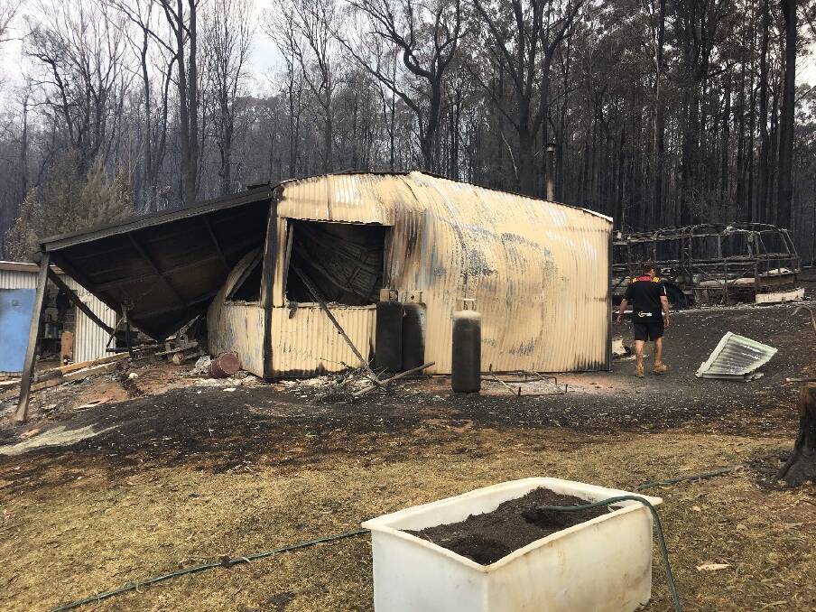 Home and property destroyed by bushfire.