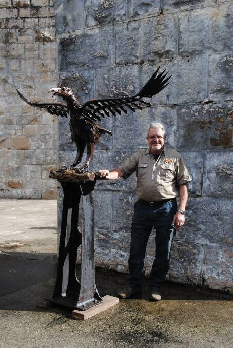 Beautiful work: Kew sculpture artist Mick Martin was awarded first place and $2000 in the People’s Choice Award at the 2016 Sculpture in the Gaol.