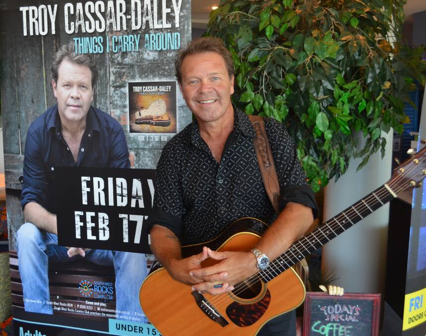 Seeing double: Troy Cassar-Daley at the South West Rocks Country Club ahead of his show. Photo: Lachlan Leeming. 