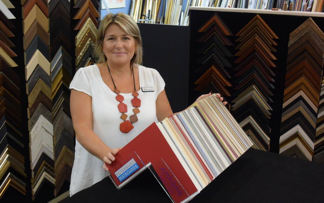 Worth the search: Fiona Boscheinen of Pearl Bay Custom Framing says customers travel from all over the mid north coast to find her store in Laurieton.