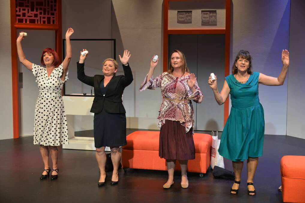Whatever get you through it: The ladies sing the praises of hormone replacement therapy during Menopause the Musical Women on Fire.
