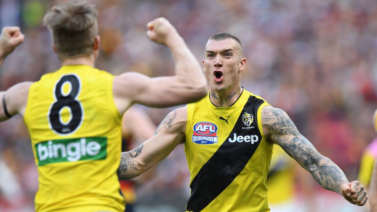 Dustin Martin during the 2017 AFL Grand Final. Photo: AAP Image/Julian Smith.