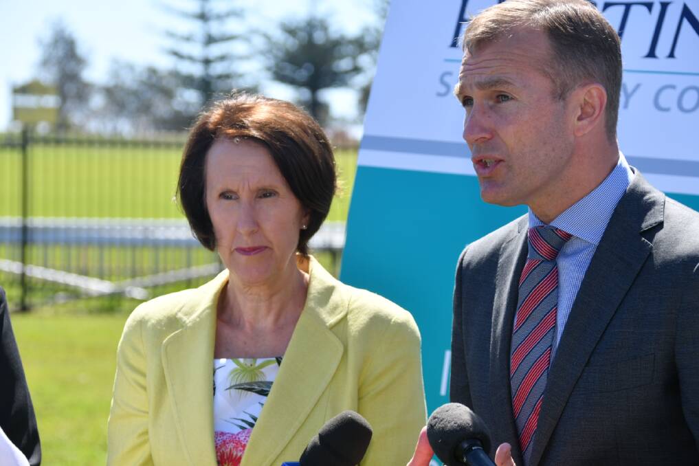 Member for Port Macquarie Leslie Williams and State Education Minister Rob Stokes. Photo: Ivan Sajko