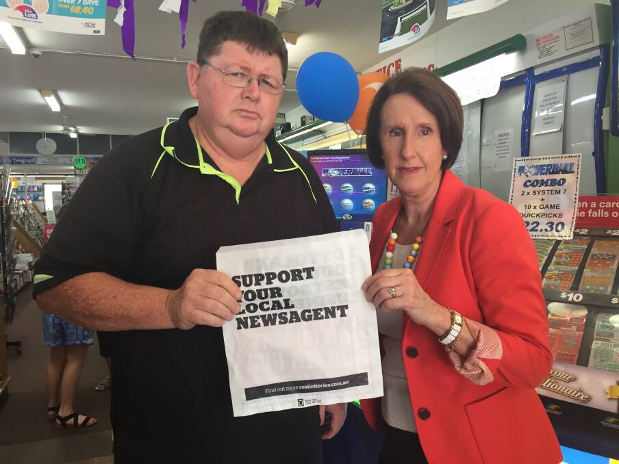 SUPPORT LOCALS: Port Macquarie MP Leslie Williams with Peter Tompsett say that enough is enough. Photo: Laura Telford
