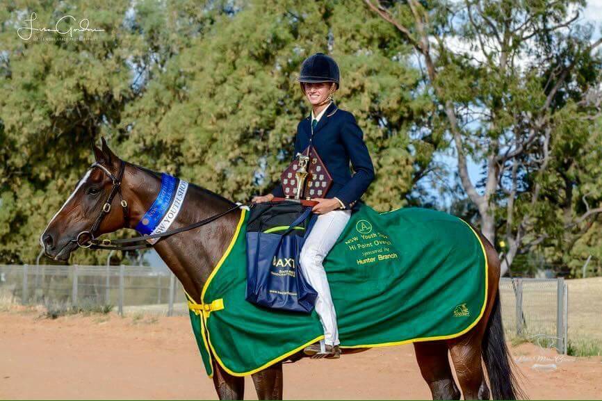 Excellence: Shania Madden at the NSW Show where she received Champion with the mare Siverthorn Guns and Roses. Photo: supplied 