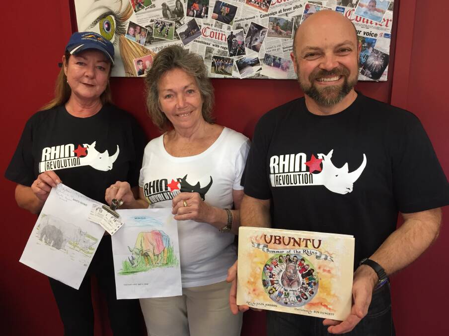 Winners announced: Winner of the raffle competition Valerie Patchell, with Rhino Revolution's Corinne Broadby and Camvet's Gavin Rippon. 