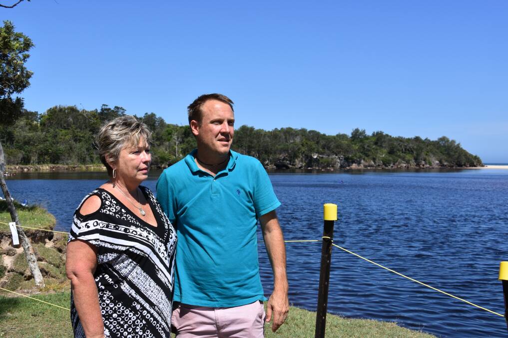 Feeling the impact: Lake Cathie business owners Wendy Dunn and Simon Collins said this is the quietest the area of Lake Cathie has been during the summer holidays. They were at the Lake Cathie Foreshore Reserve on January 8. 