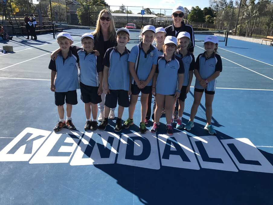 Winners: Kendall Public School Team 2 Bodhi Kennedy, Deegan Wallace, Henry Alder, Tom Boyd, Sophie Stewart, Lexi Heslop, Ruby Stewart and Hayley Smith with teacher  Michelle Budai and committee member Ashley Wallace.