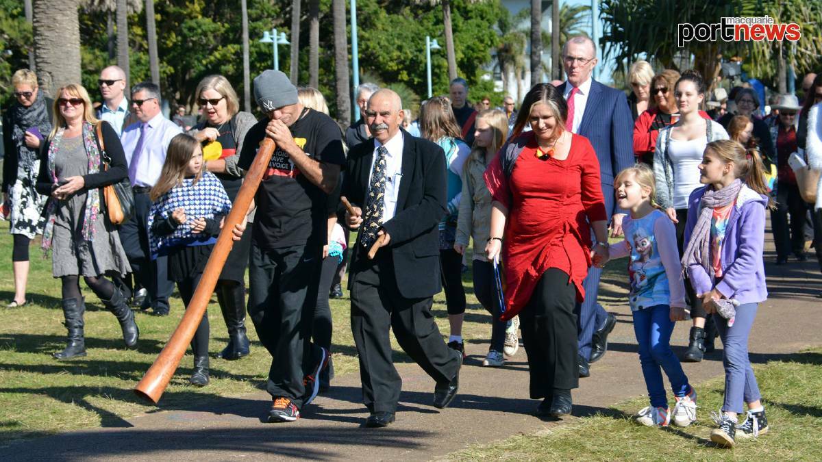 Leading the way: Uncle Bill O'Brien front and centre at NAIDOC Week celebrations across the Hastings last year.