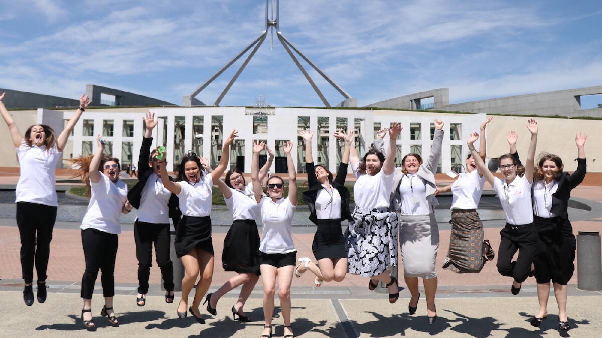 Last year's Country to Canberra winners at Parliament House.