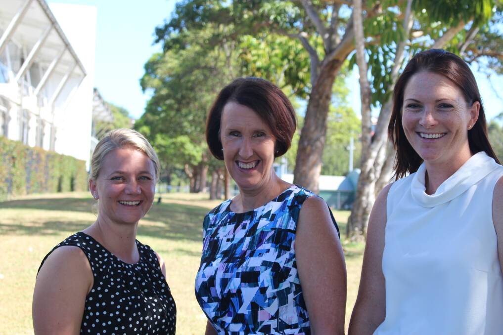 Supporting the cause: Port Macquarie MP Leslie Williams (centre) with Erin Denham and Alison Neale from Make a Difference.