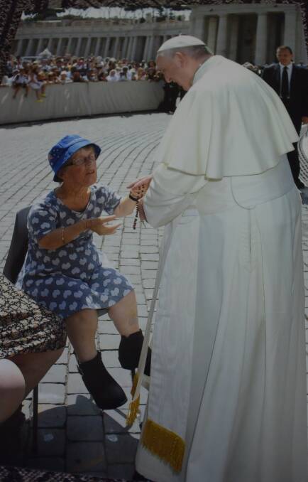 Great honour: Sandra Wilson meets the Pope and fulfils a childhood dream.