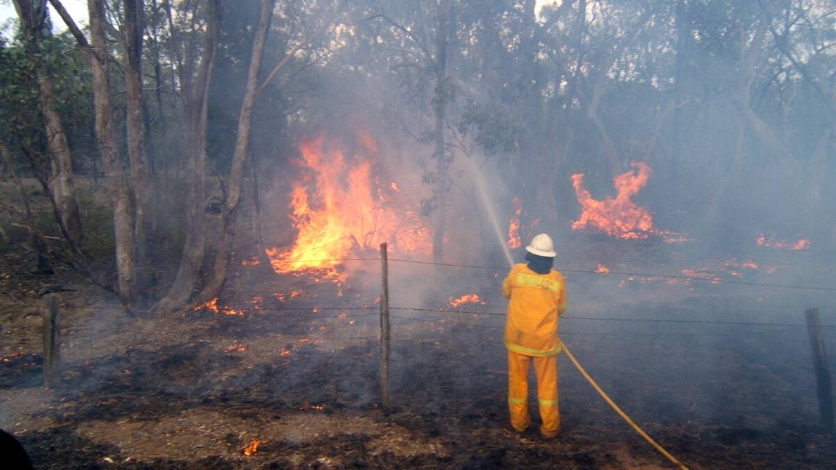 A file shot of the Rural Fire Service fighting a fire in 2014.