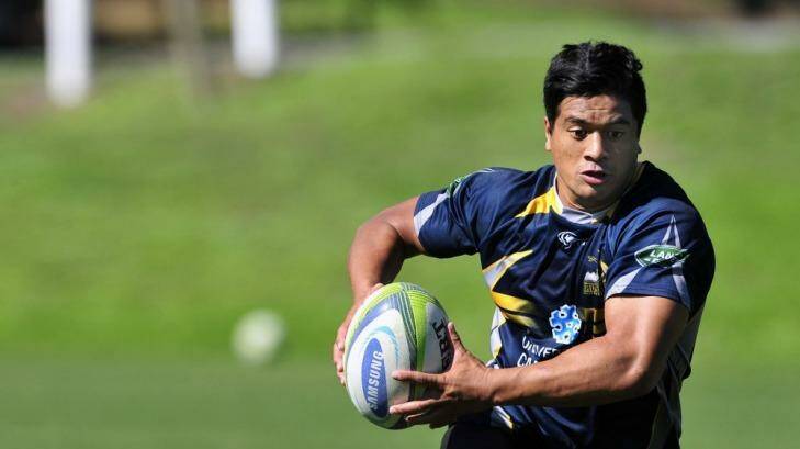 ACT Brumbies player Jarrad Butler during training at the AIS on Monday. Photo: Jeffrey Chan