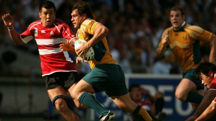 Young George: Smith on the fly for the Wallabies v Japan 10 years ago.  Photo: Tim Clayton