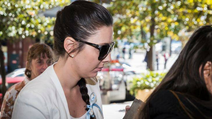 Melissa Jade Higgins outside the Downing Centre for her bail hearing. Photo: Brook Mitchell