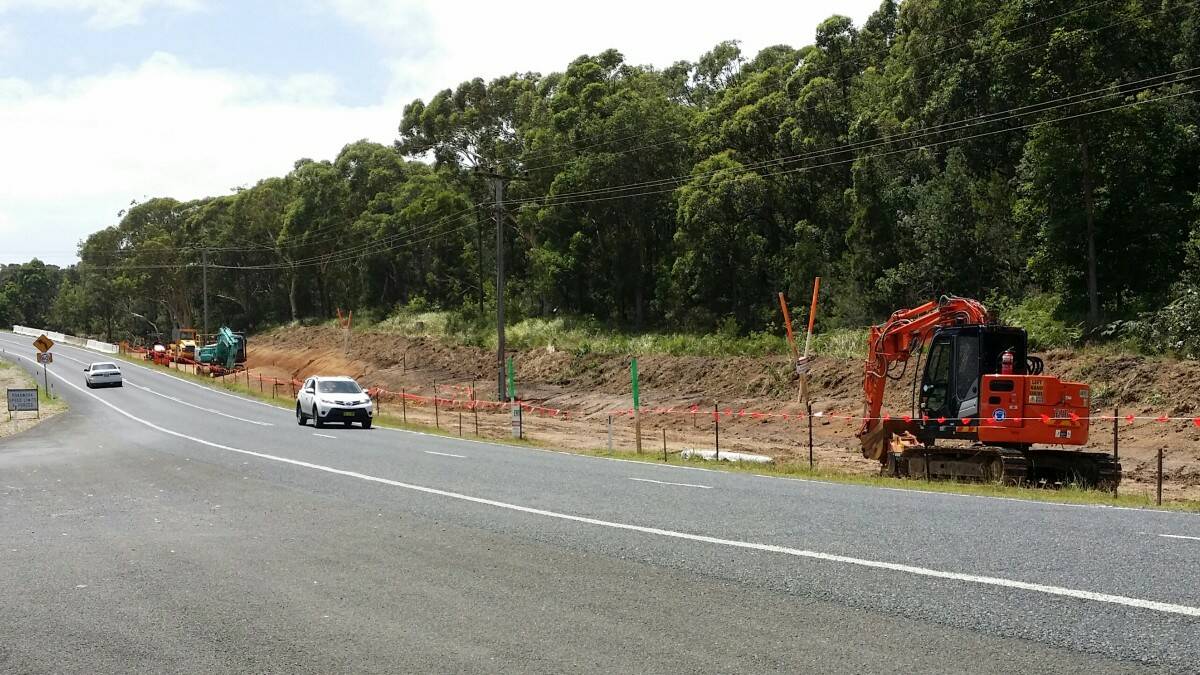 Passing lane construction south of Bonny Hills, outside the quarry.
