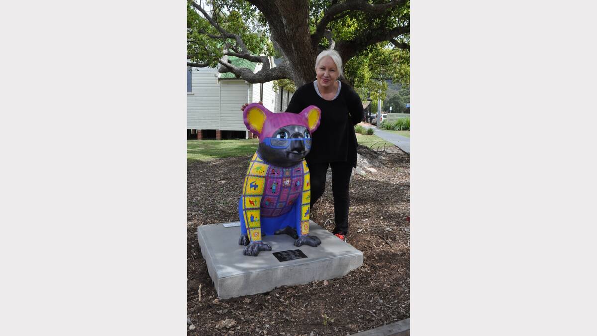 OMA the Hello Koala sculpture with project manager Linda Hall on the day the figure was installed at Longworth Park, in September.