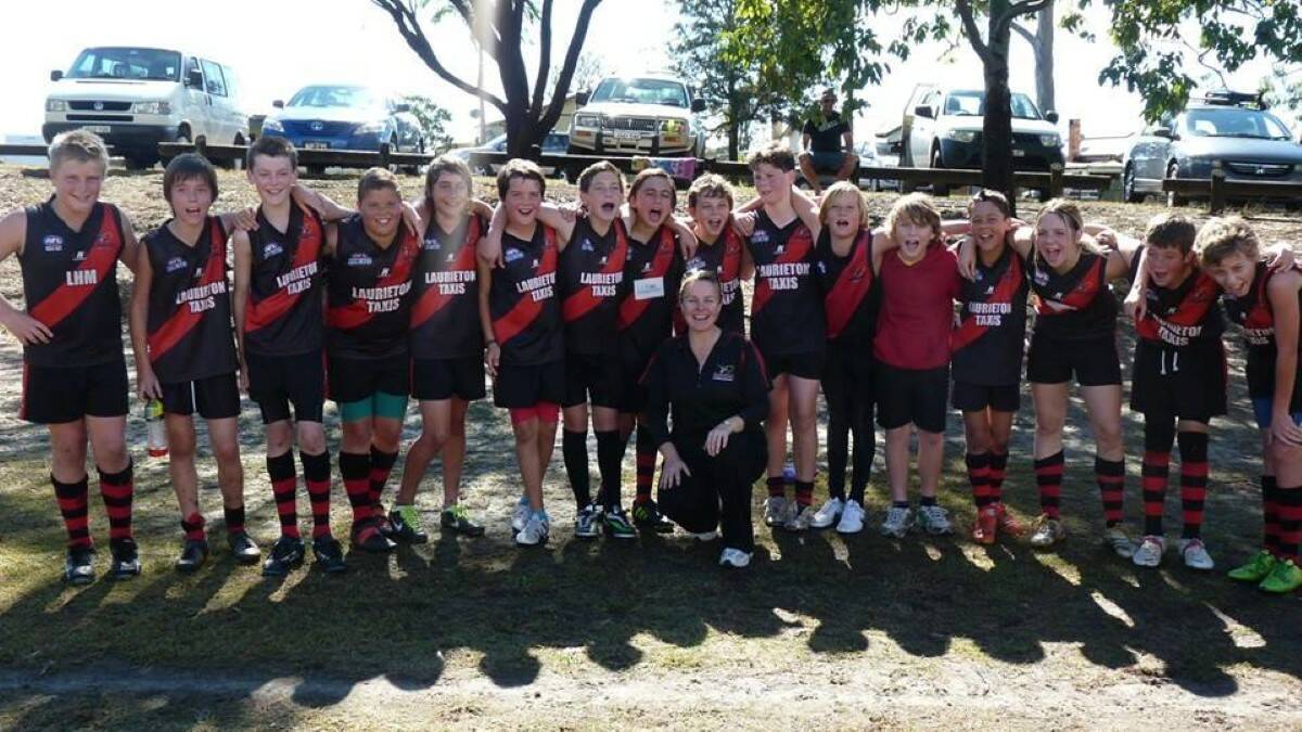 The Under 13 Laurieton Family Jewellers Bombers are delighted after their miraculous victory last Sunday in Kempsey.