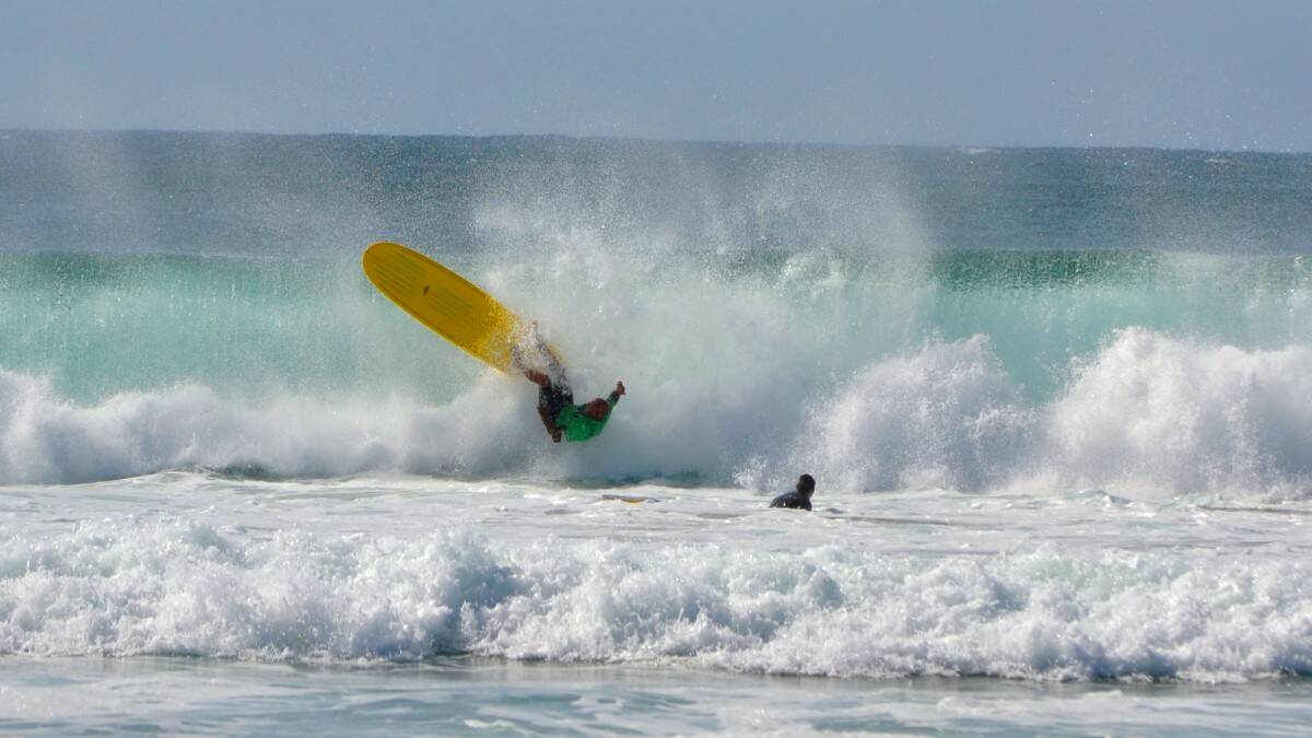 Celebrity surfers, including local world champions, and junior surfers from far and wide had perfect conditions Sunday at North Haven, NSW. PICS: Kate Dwyer