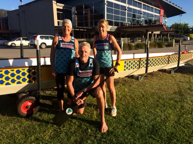 TRAINING HARD: Mel Hazelgrove, Dave and Chris Napper, with official Jann Muller (absent from photo), are bound for Albury.