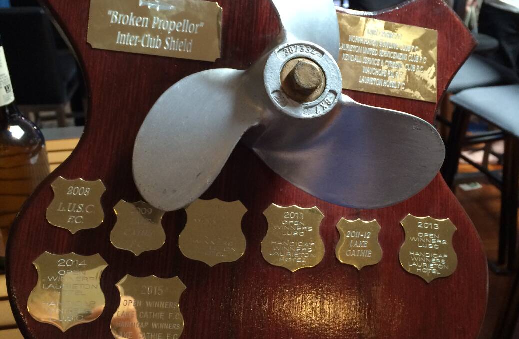 INTER CLUB SHIELD: The Broken Propeller Trophy, shows the glory shared by past winners.