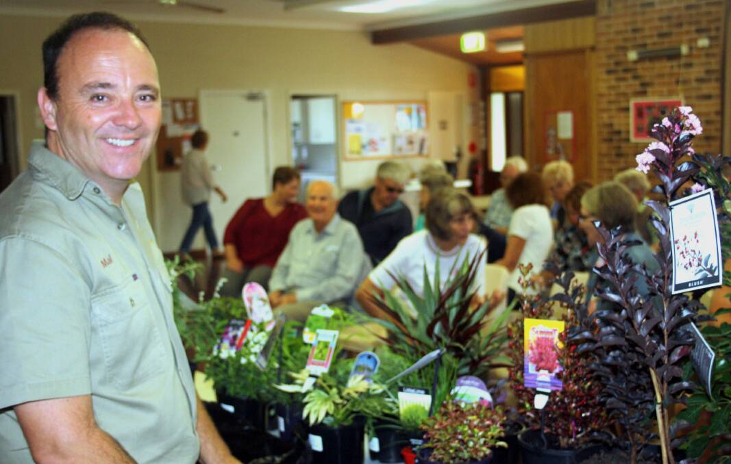 Mal McKinlay spoke about a range of new release plants including Crepe Myrtle, Diamonds in the Dark (far left).