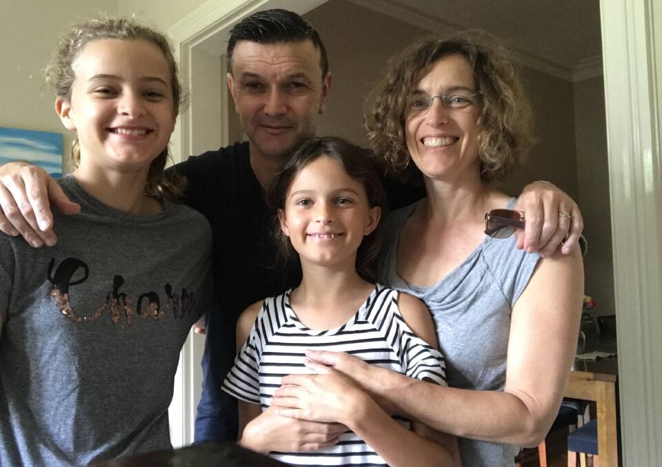 Samantha Morley (far right) and her family, Dominic, Charley and Josephine Johnson, are grateful to locals and the Camden Haven Surf Lifesaving Club after a harrowing holiday at Easter.