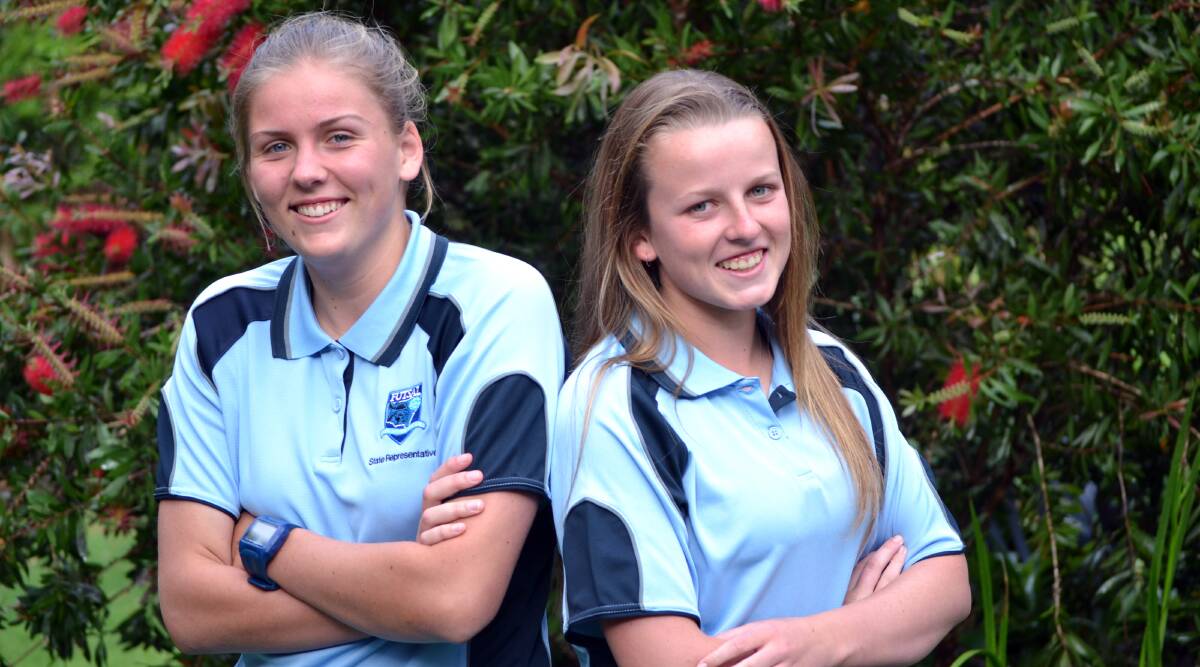 BIG TIME: Maddie Newman, left, and Emily McKenzie will represent Australia at the USA Nationals in July 2017. Maddie was also picked as goal keeper in the Australian All Stars team. The team's goal this year was to make it to the finals and they achieved that, and more.