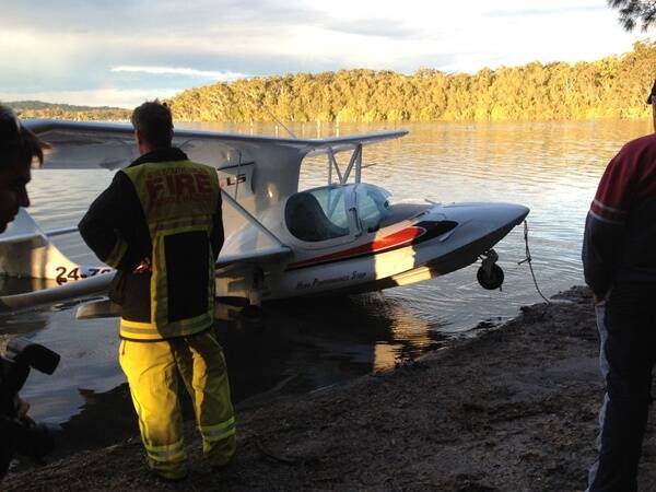 The downed plane in Queens Lake.