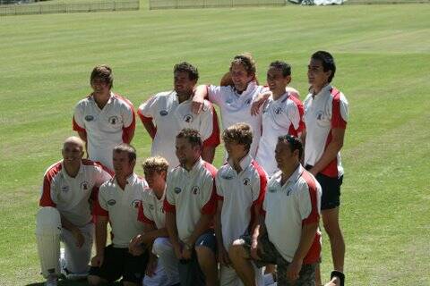 Camden Haven is the Hastings River District Cricket Association’s 1st Grade minor and major premiers in 2009/10.  Pic above (back L to R).  Chris Yewdall, Ryan Beakey, Sam Kerr, Todd Dalton, Brad Aldous.  Front: Andy Hall, Daniel Minns, Matt Ridgewell, Nathan Kerr (Captain), Jamie King, Al Williams.
