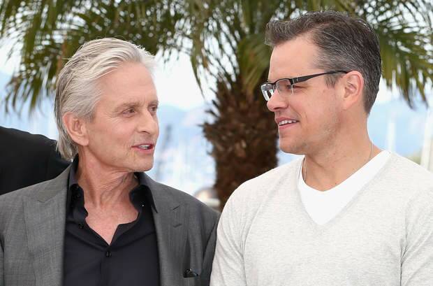 Michael Douglas and Matt Damon in Cannes. Photo: Andreas Rentz/Getty 