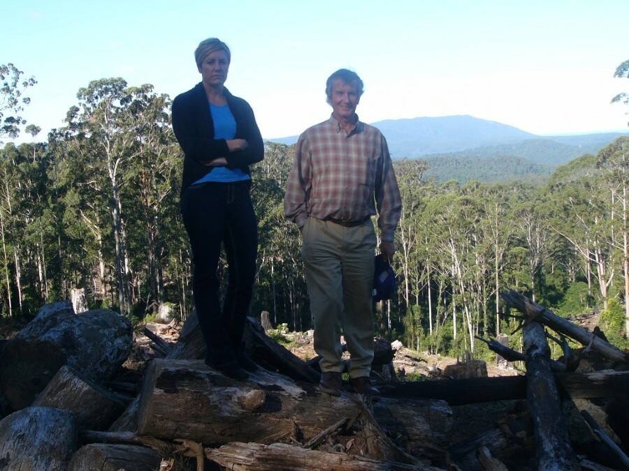 Could National Parks look like this: Greens MP Cate Faehrmann with local Greens candidate Ian Oxenford in the Lorne area.