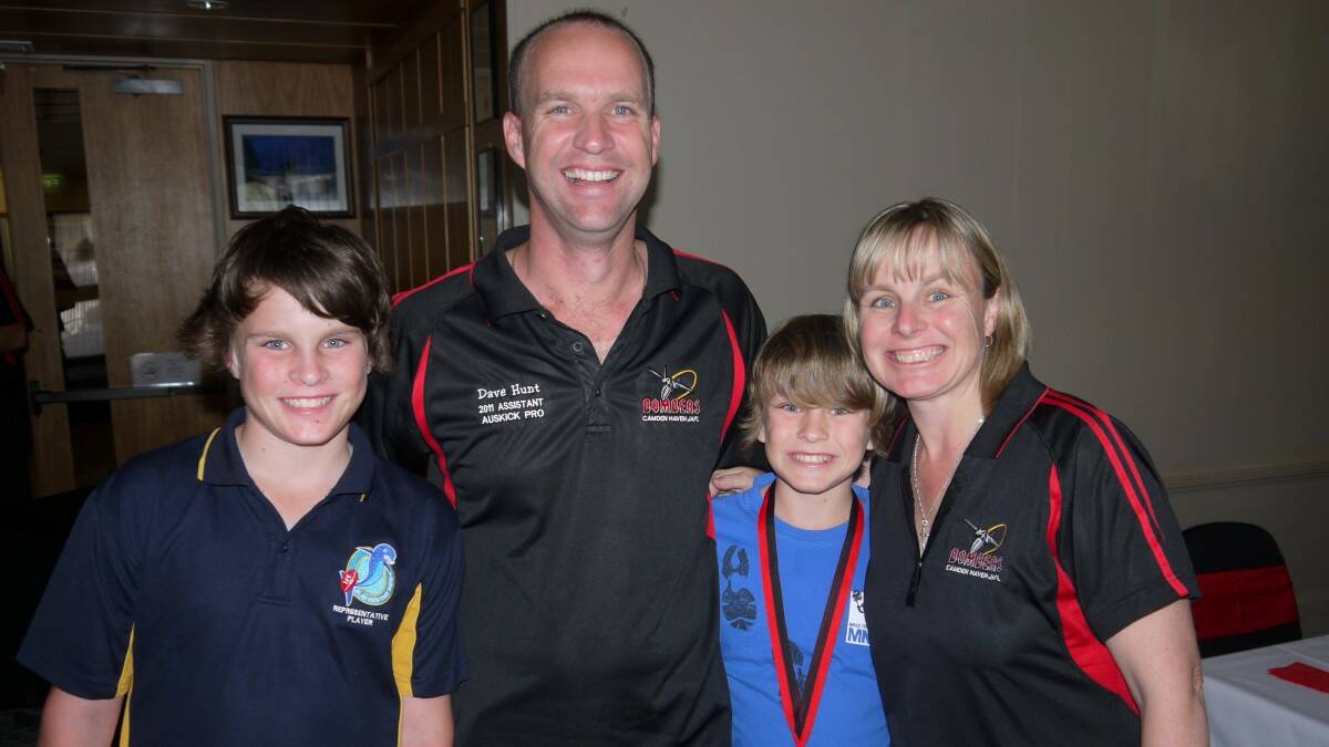 Lachy, Dave, Mitch and Mel Hunt were all winners at the Bombers senior and junior presentations.