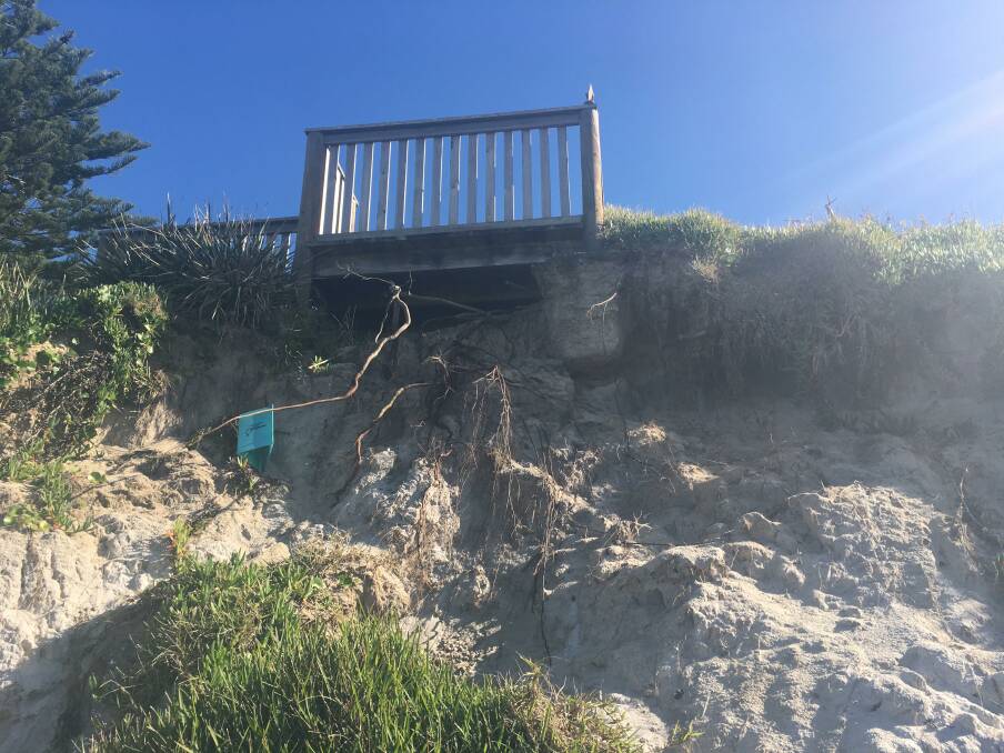 Beach erosion near Illaroo Road is expected to increase due to a high tide warning from the Bureau of Meteorology. 