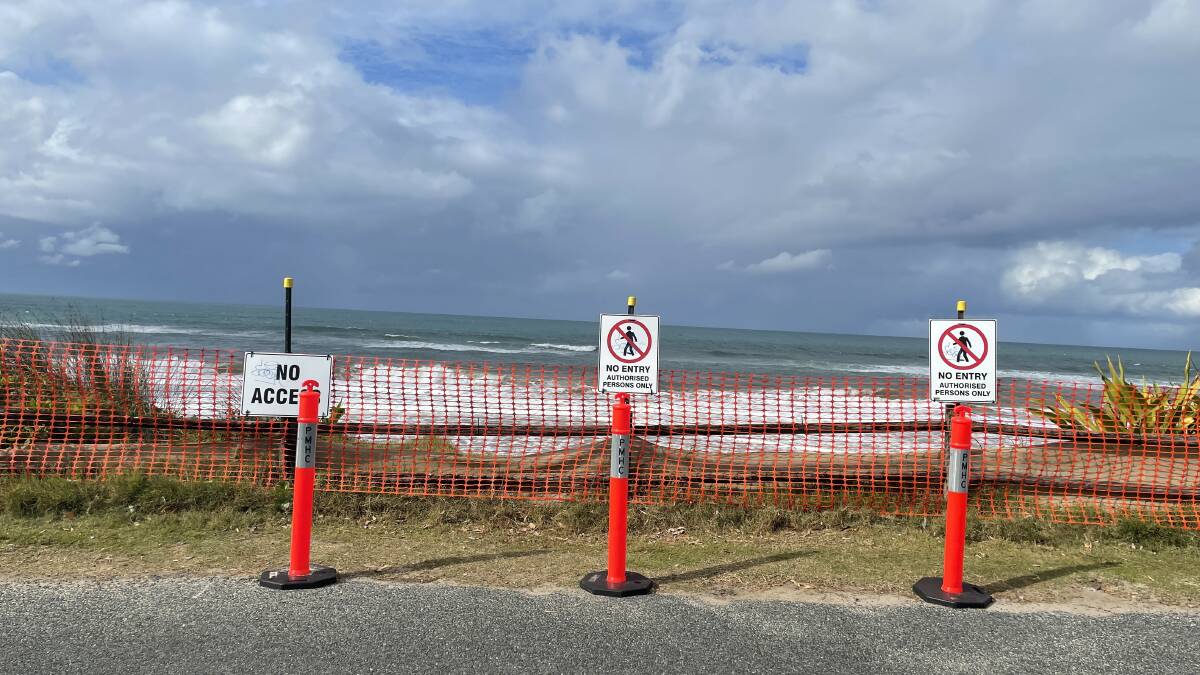 Lake Cathie residents fear the Illaroo Road collapse is imminent after a week of high tides. Photo Mardi Borg