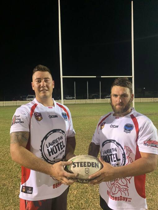 For the game: Captain and coach Tom Maguire (Left) and Dane Gunning (Right) sporting the new strip.