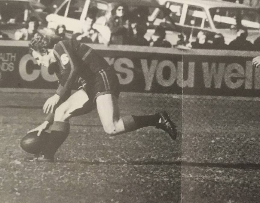 Phil Amidy scores a try for Newcastle in the win over the touring French side in 1978.