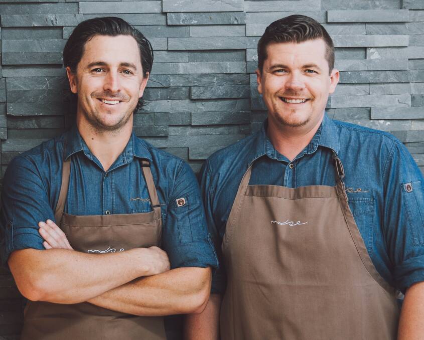 RIDING HIGH: Troy Rhoades-Brown and Mitchell Beswick of Muse Restaurant. They were in the running for NSW regional restaurant of the year. Picture: Nicole Butler