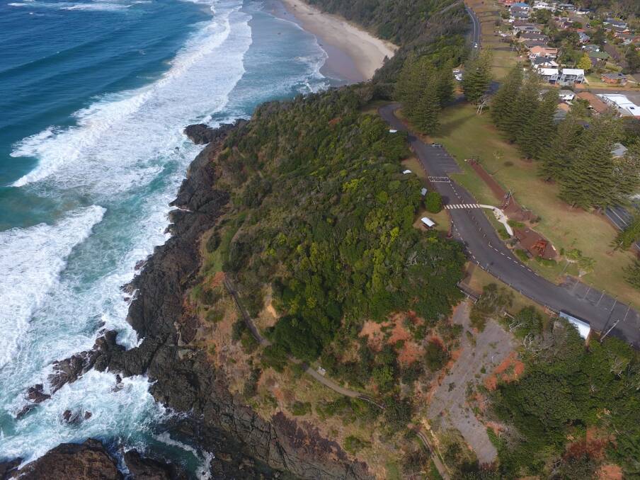 Bird's eye view: Nudity and access are two identified issues associated with the Coastal Walk. Photo: Port Macquarie-Hastings Council