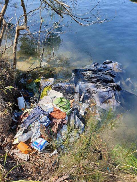 New information: Russell Taylor's photo shows the rubbish in the lake. 