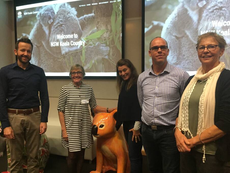 Morning talk: Mike Roache, Margret Meagher, Dr Rebecca Montague-Drake, Scott Lawrence and Cheyne Flanagan were among the key note speakers at the morning session of the Koala symposium on Thursday.