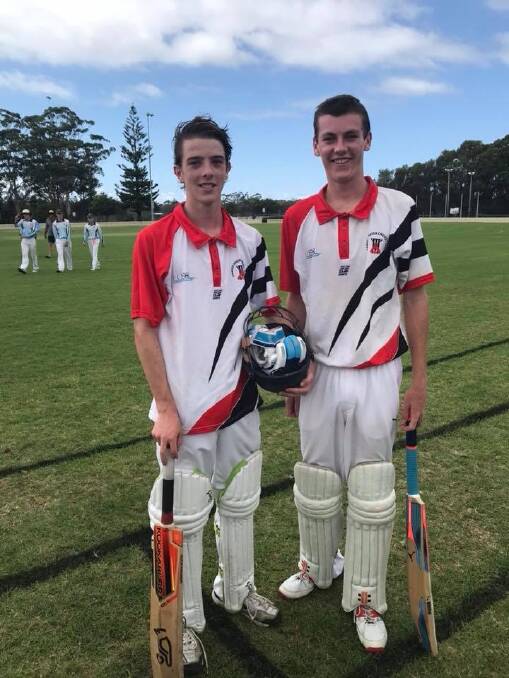 Great effort: Camden Haven Cricket Club first graders Liam Adelt and Layton Gray have helped lift the side to a win on Saturday.