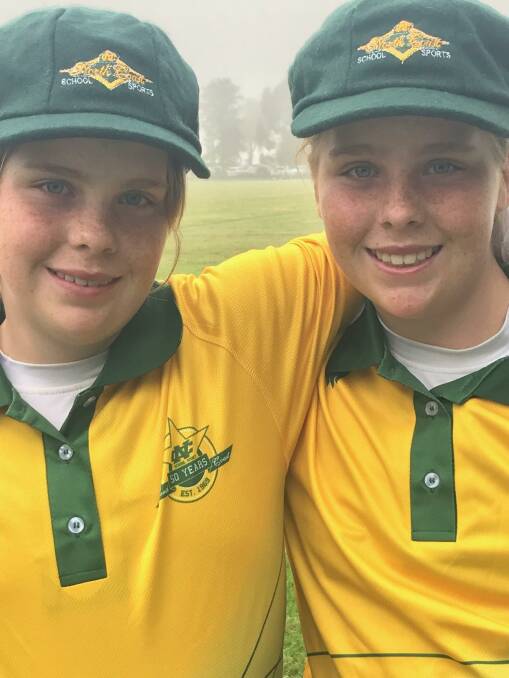 Twin trouble: Zara and Jazlyn Dennis have returned from the PSSA women's cricket titles in Maitland with some remarkable personal results.