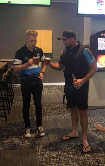 Stingrays win: The Laurieton Hotel coaches award went to Lleyton Winter following the win over Comboyne, but Cooper Lewis-Bain was on hand to accept the award.