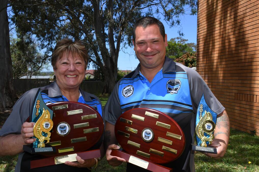Honoured: Sue Jones and Jim Bell say they are honoured to receive the Club Supporter of the Year and Club Person of the Year awards for the Laurieton Hotel Stingrays.