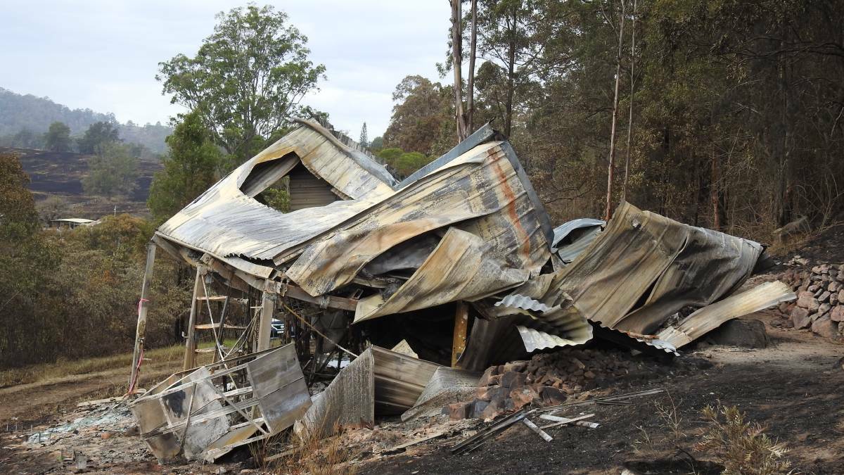 One of the homes destroyed in the Pappinbarra bush fires.